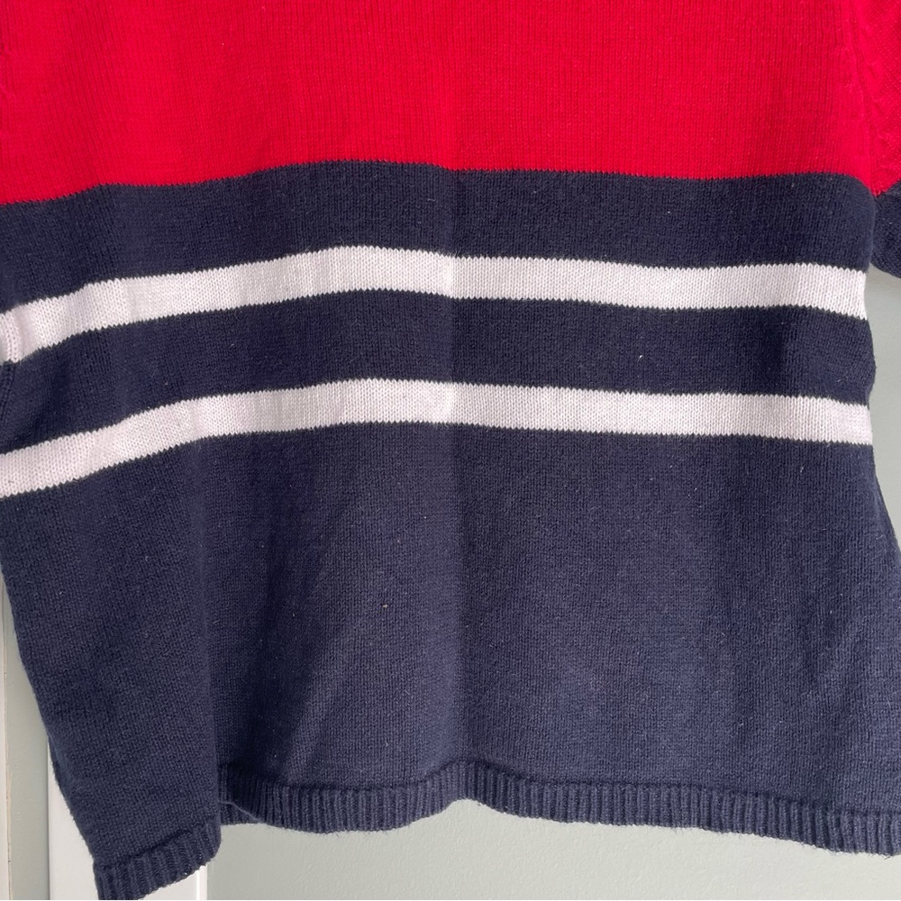 Vintage Norton Studios Red White Blue Americana V-Neck Short Sleeve Cardigan - Picture 8 of 12